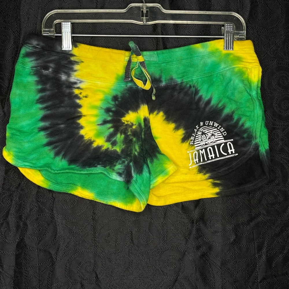 TWO DIFFERENT PAIRS of multicolored cotton comfy shorts, both in size medium